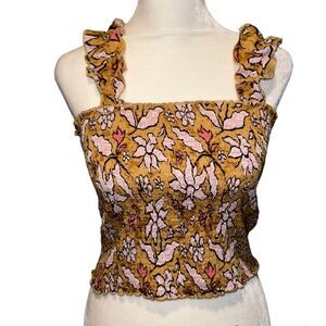 AERIE Floral Tulip Crop Top NWOT SIZE M